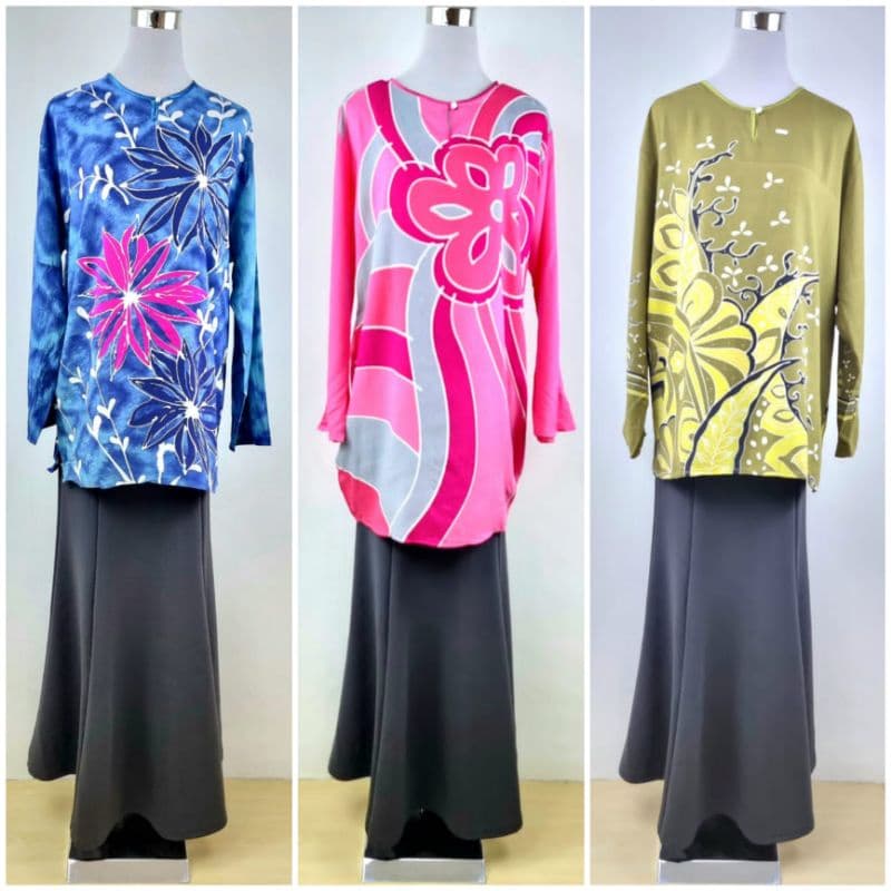 BAJU BLOUSE COTTON TRENGGANU SILK DESIGN PEMBORONG & PERUNCIT