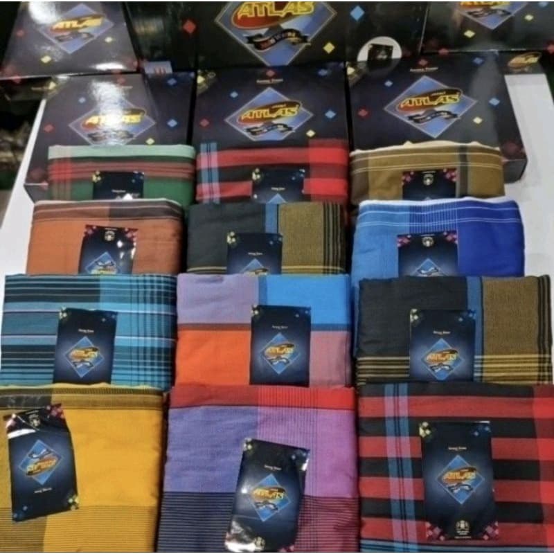 KAIN SARUNG PELIKAT ATLAS MULTIWARNA EKSKLUSIF PEMBORONG & PERUNCIT