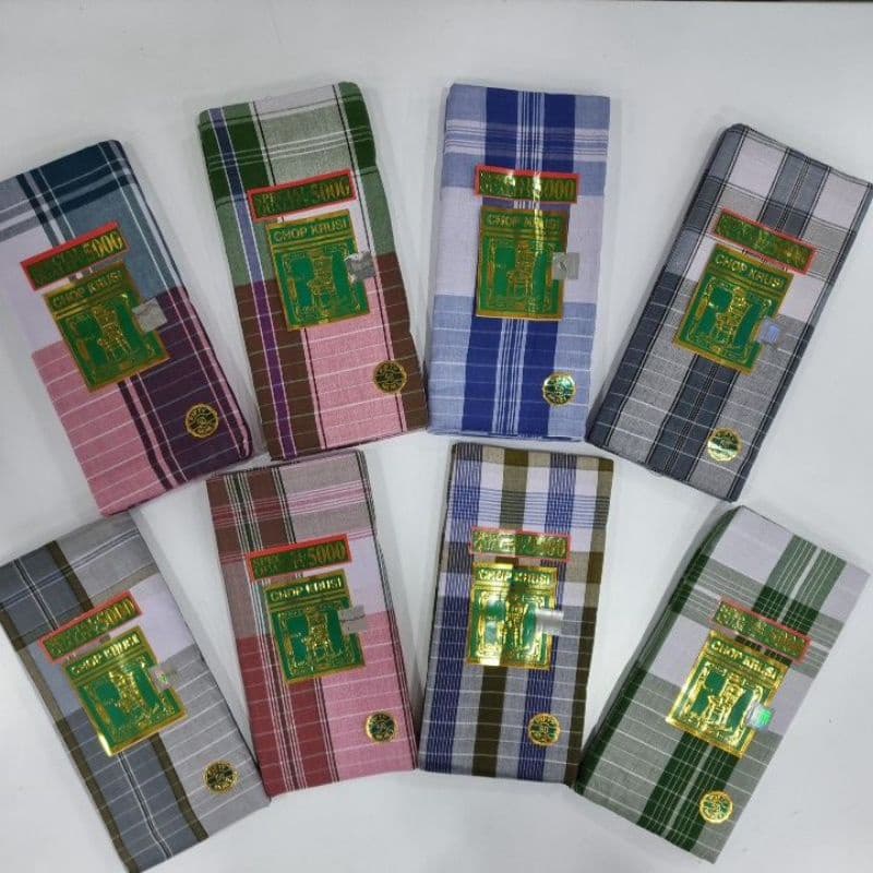 KAIN SARUNG PELIKAT INDIA COTTON CHOP KRUSI BENANG 5000 TENUNAN TANGAN EKSKLUSIF PEMBORONG & PERUNCIT