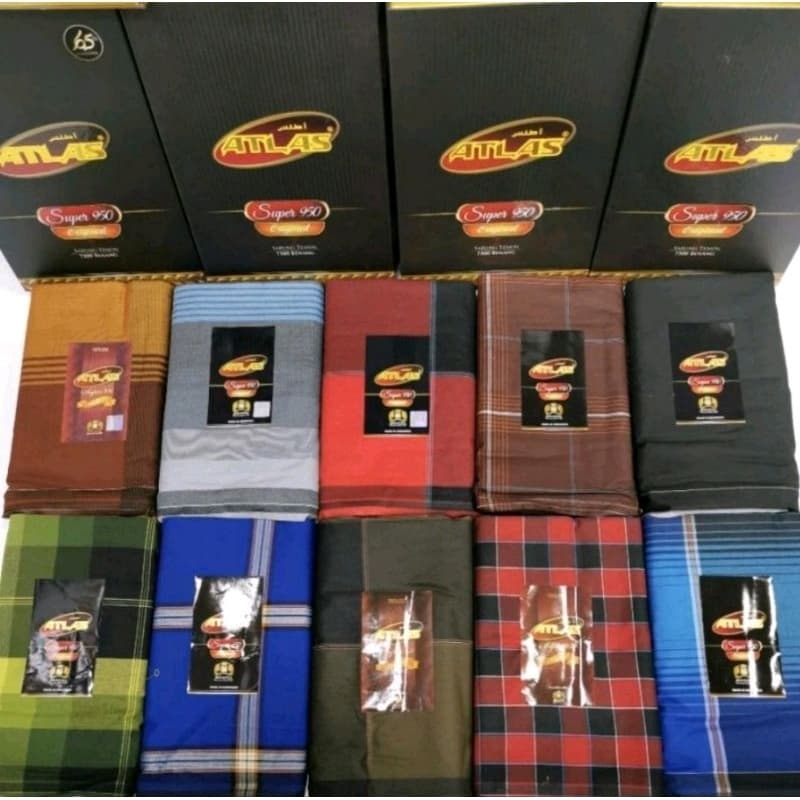KAIN SARUNG PELIKAT ATLAS SUPER 950 BENANG 7500 EKSKLUSIF PEMBORONG & PERUNCIT