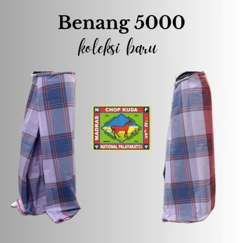 Pelikat India Cotton Chop Kuda Benang 5000 — Kain Pelikat dari Butik Saifuddin Eksklusif