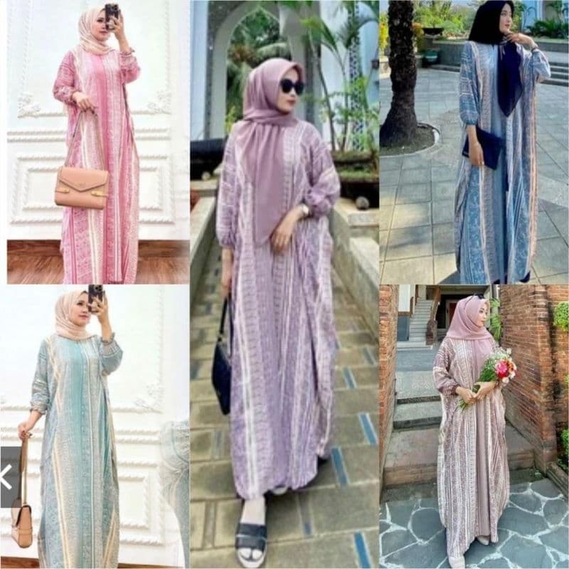 KAFTAN KELAWAR PASTEL LENGAN PANJANG EKSKLUSIF PEMBORONG & PERUNCIT