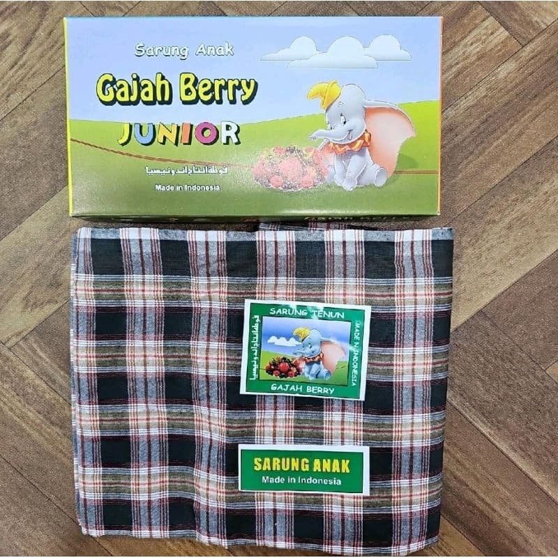 KAIN SARUNG PELIKAT BUDAK/KANAK-KANAK GAJAH BERRY JUNIOR EKSKLUSIF SEKALI KOTAK