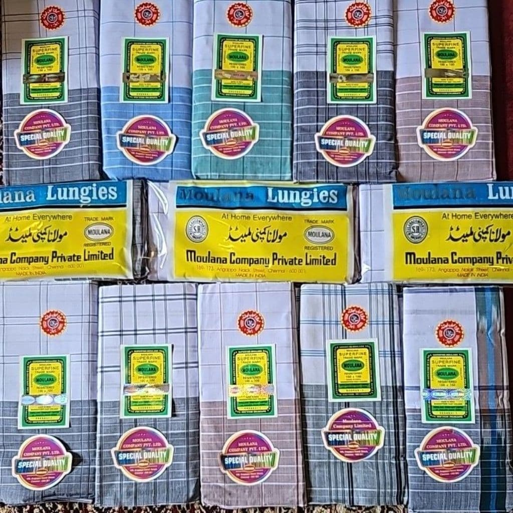 KAIN SARONG PELIKAT COTTON INDIA CHOP MOULANA BENANG 10000 TENUNAN TANGAN 100% PEMBORONG & PERUNCIT