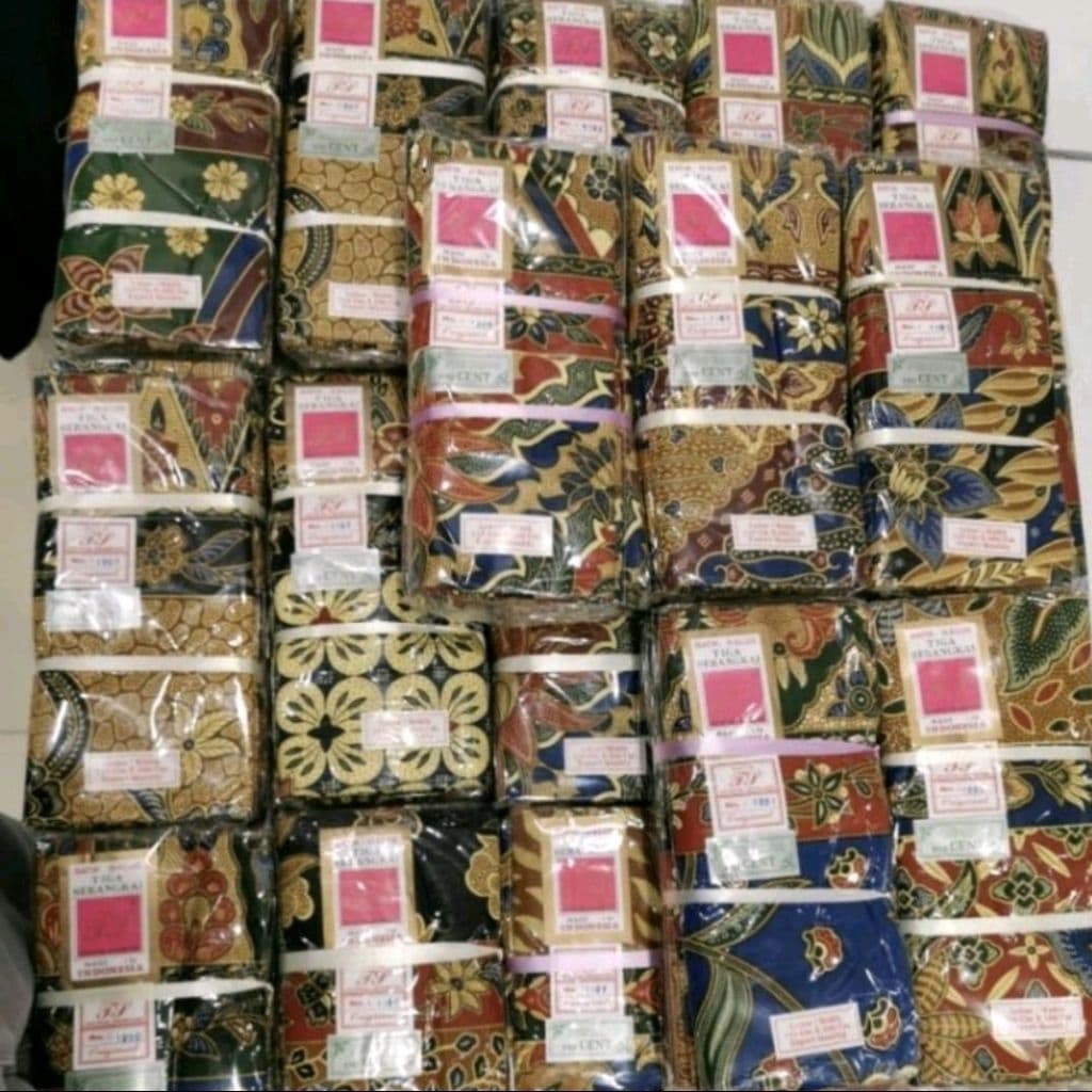 5 Helai Batik Tiga Serangkai Asli Eksklusif Belum Jahit — Pakej Bundle dari Butik Saifuddin Eksklusif