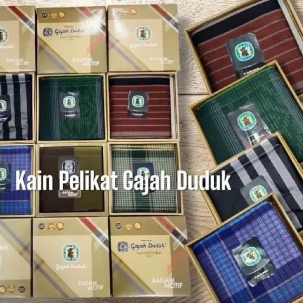 Kain Sarung Pelikat Gajah Duduk Ragam Motif Eksklusif — Kain Pelikat dari Butik Saifuddin Eksklusif