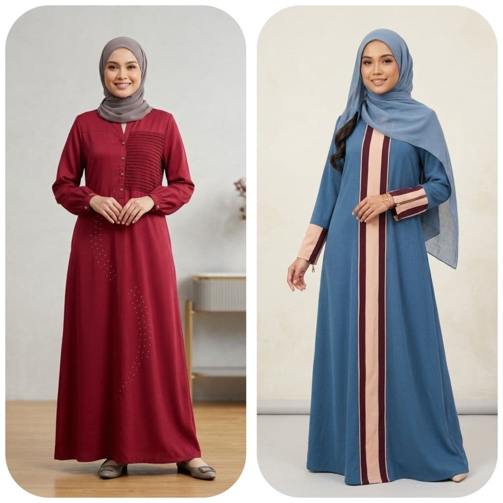 Jubah Muslimah Viral/trending Premium Wanita Sekali Pocket Clearance Stok — Kaftan & Jubah dari Butik Saifuddin Eksklusif
