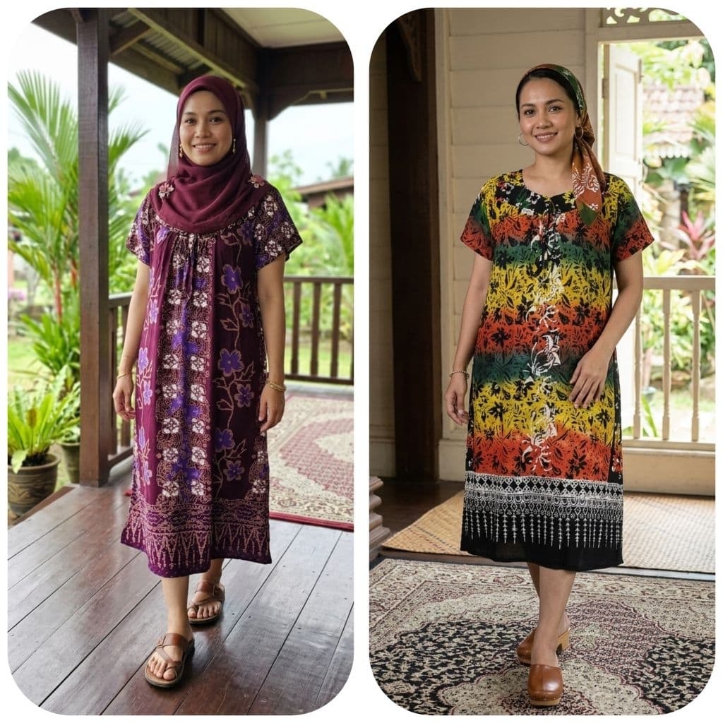 Daster Sikak Pita/mini Kaftan Eksklusif Tugu Agung 100% Cotton Serta Satu Pocket — Kaftan & Jubah dari Butik Saifuddin Eksklusif