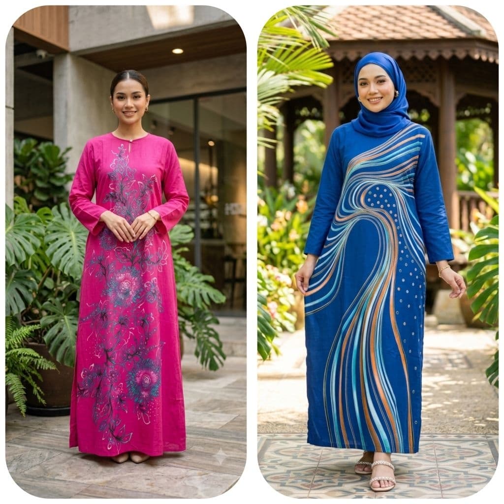 Kaftan / Baju Kelawar Tangan Panjang / Lengan Panjang