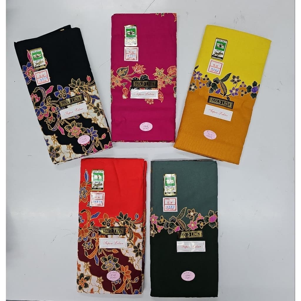 Janjiku Kain Batik Halus Gold Line Siap Jahit Super Lebar Sesuai untuk Sarung & Baju Kebaya Kain Cotton Sejuk Lembut