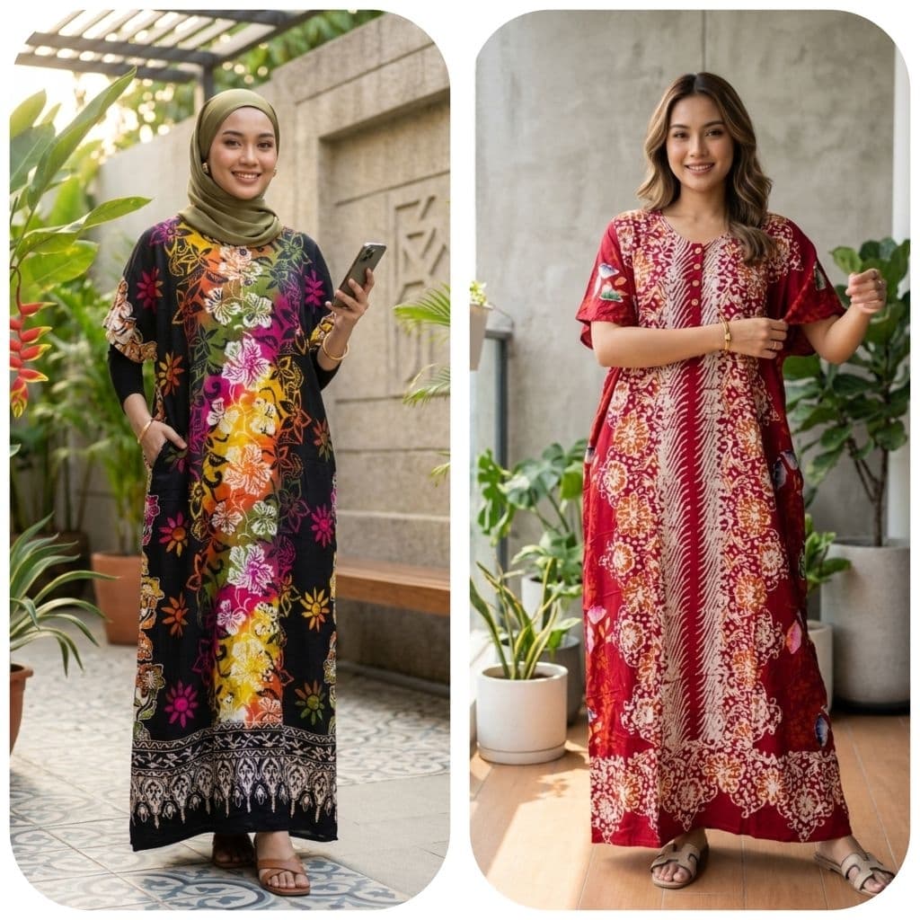 Kaftan Kelawar Tugu Agung Tangan Pendek