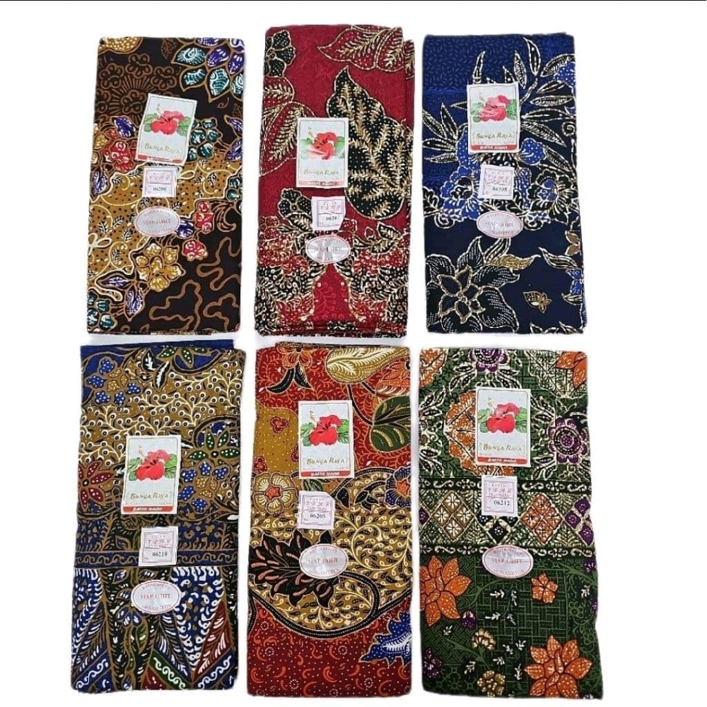 Kain Sarung Batik Trending 100% Cotton Bunga Raya Siap Jahit Sejuk Selesa — Batik dari Butik Saifuddin Eksklusif
