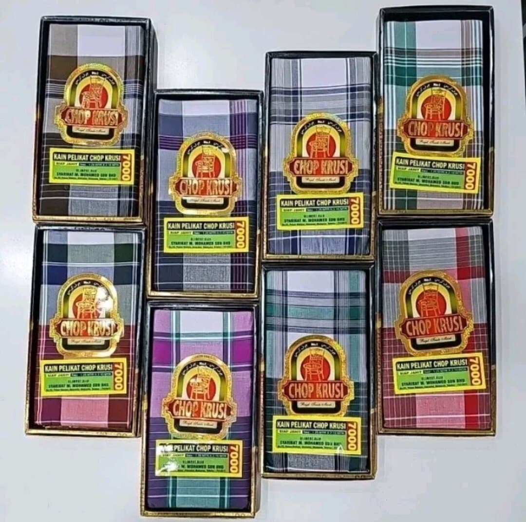 Pelikat India Cotton Chop Krusi Benang 7000 — Kain Pelikat dari Butik Saifuddin Eksklusif