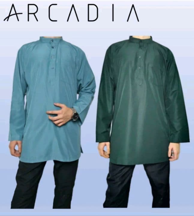KURTA RAYA EKSKLUSIF LENGAN PANJANG SLIM FIT SWISS COTTON PEMBORONG & PERUNCIT
