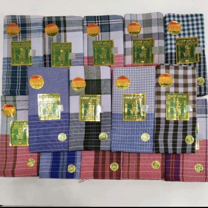 KAIN SARUNG PELIKAT INDIA COTTON CHOP KRUSI BENANG 2000 PEMBORONG & PERUNCIT
