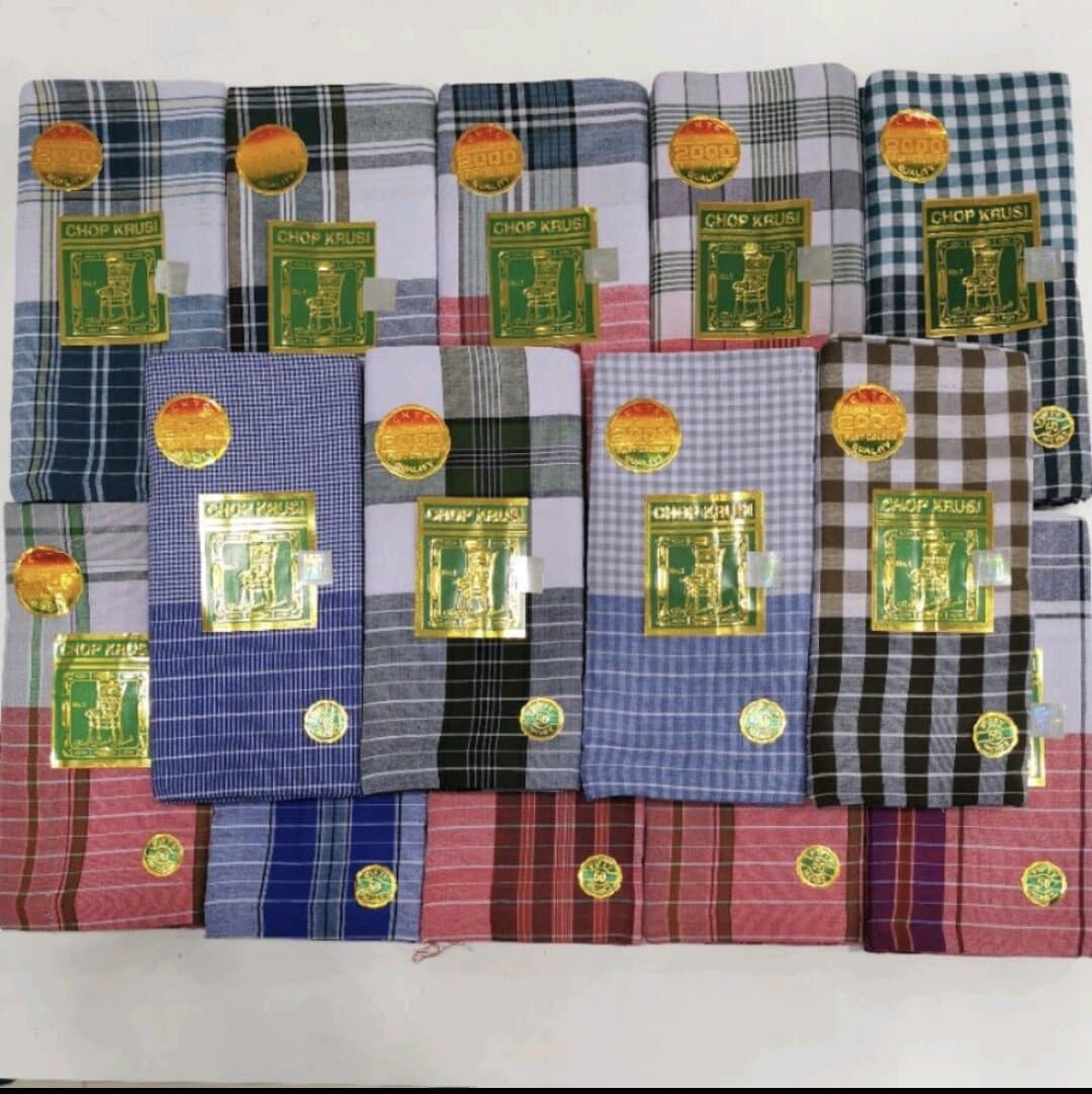 Kain Sarung Pelikat India Cotton Chop Krusi Benang 2000 — Kain Pelikat from Butik Saifuddin Eksklusif