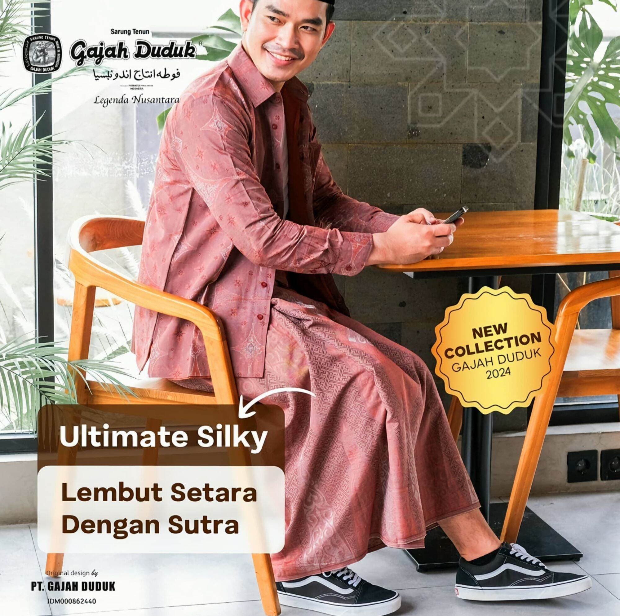 Kain Sarung Pelikat Gajah Duduk Ultimate Premium Silky Eksklusif — Kain Pelikat from Butik Saifuddin Eksklusif