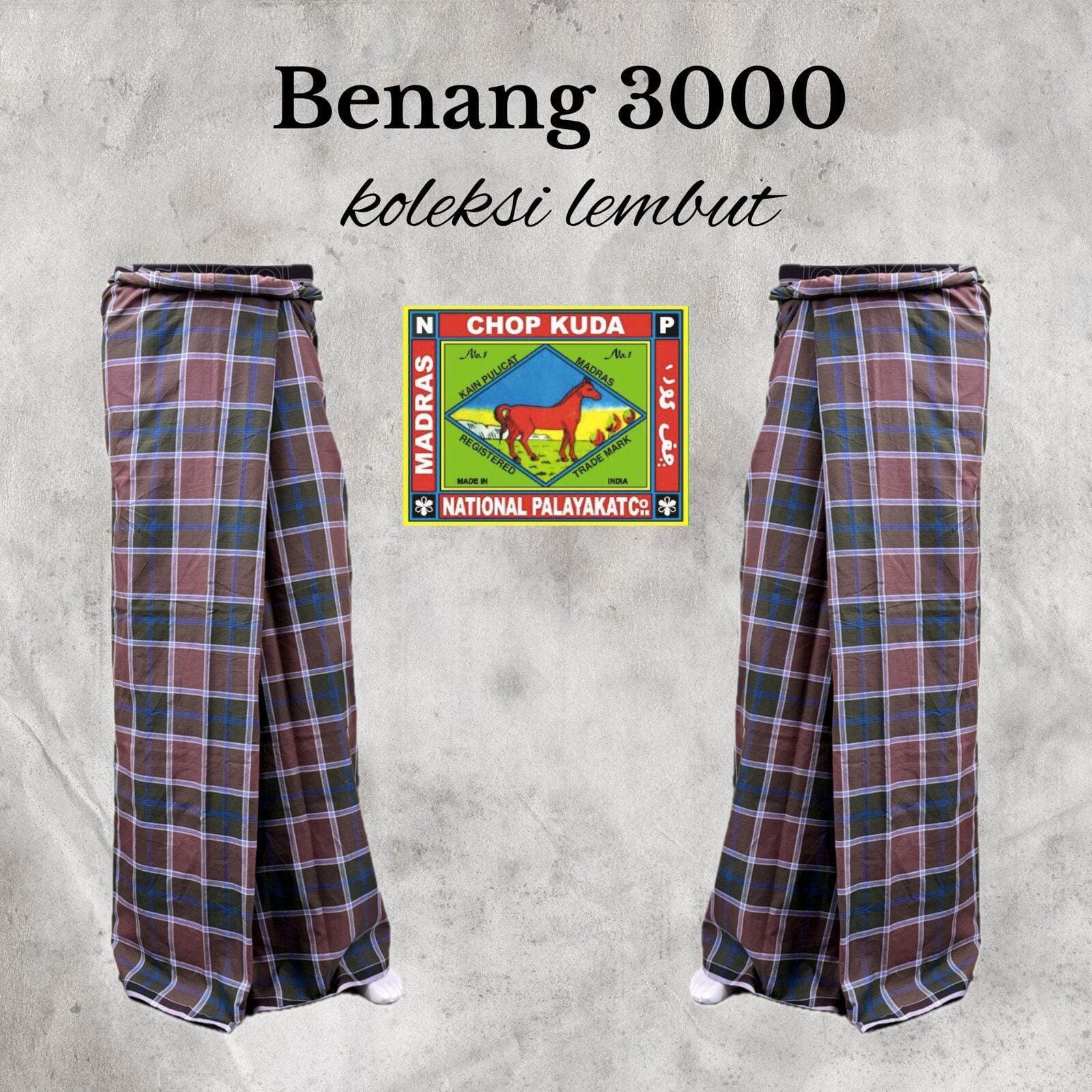 Pelikat Cotton India Chop Kuda Benang 3000 — Kain Pelikat dari Butik Saifuddin Eksklusif
