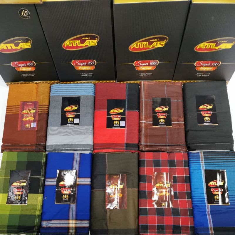 Sarung Pelikat Atlas Super 950 Benang 7500 — Kain Pelikat dari Butik Saifuddin Eksklusif